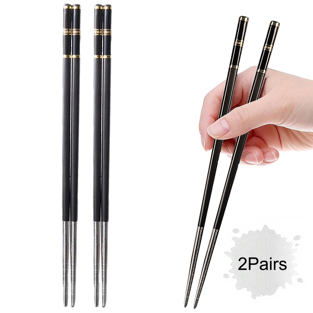 2-8 Pairs Alloy Chopstick Reusable Non-slip Sushi Food Chop Sticks Chopsticks Metal Chinese Chop Stick Tableware Kitchen Gadgets