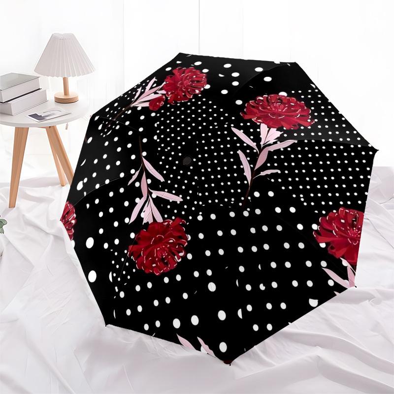 

1pc Floral Polka Dot Pattern Umbrella with Plastic Handle,Compact & Stylish,Suitable for All Seasons ptys26010