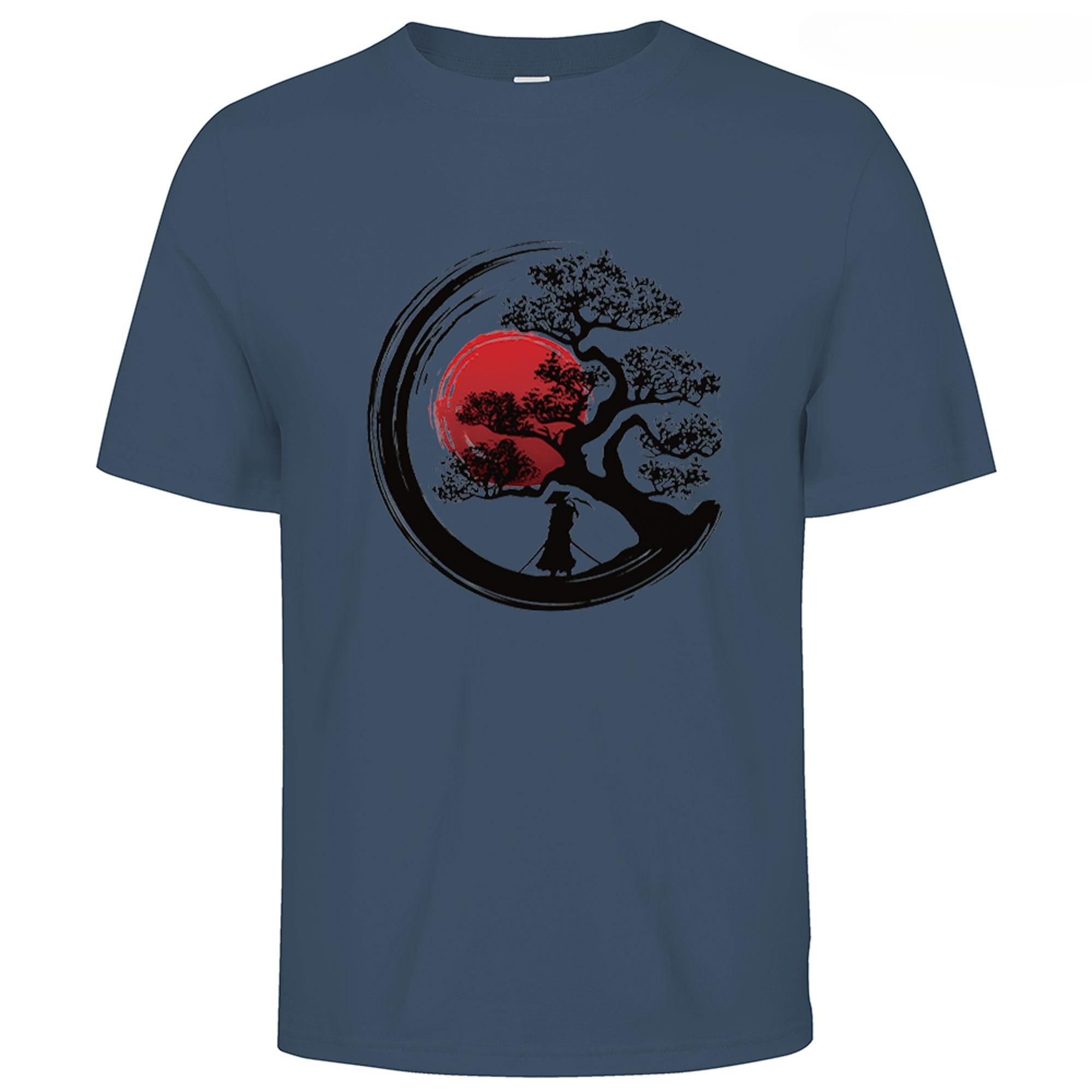 

Мужская популярная летняя хлопковая футболка с принтом японского самурая, мужской и женский повседневный топ в японском стиле 4XL