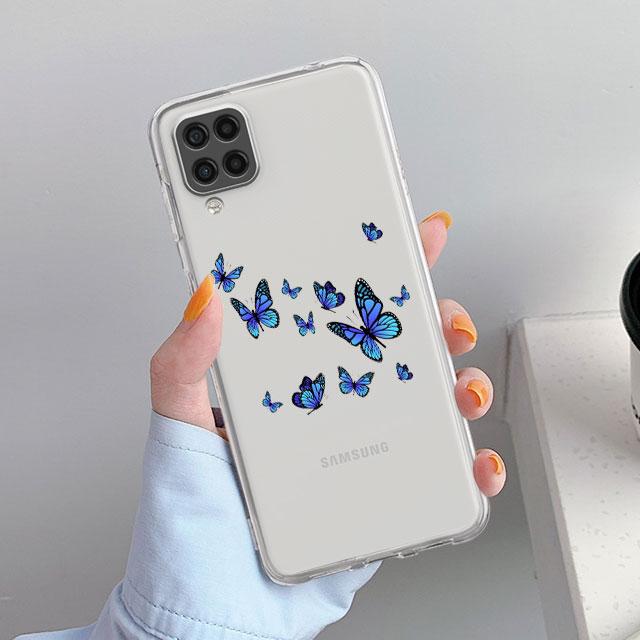 

Прозрачный чехол для Samsung Galaxy A52 A12 A51 A32 A21s A71 A32 A22 50 A70 A31 A72 5G, чехол для телефона с цветами и сердечками, чехол Samsung A71 5G