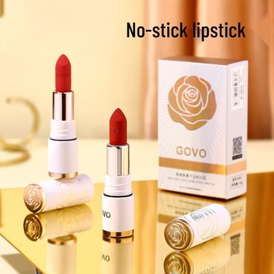 GOVO Samtige Matte Wasserdichte Lippenstift - Milchtee Bohnenpaste Farbe