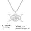 Triple Moon Hecate Necklace For Witches Symbol Witches Knot Necklace Wheel Symbol Necklace