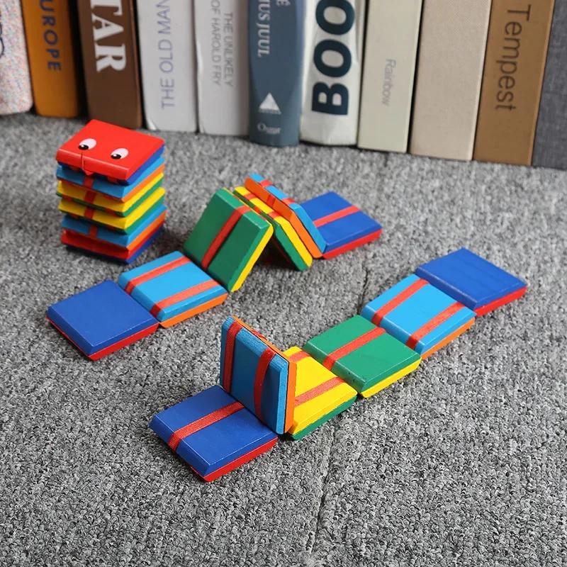Wooden Visual Illusion Flip Ladder Toys - Children'S Novelty Funny Colorful Flap Parent-Child Interaction Wooden Play Toy