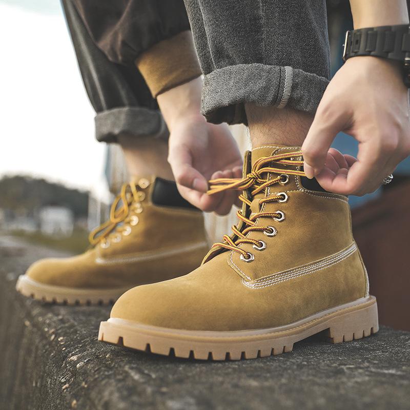 Stivali Martin da uomo Stivali da uomo in pelle Stivali per il tempo libero  Tendenza High Helper Scarpe da lavoro Stivali singoli 2021 Autunno Nuove  scarpe da uomo acquista in modo economico —
