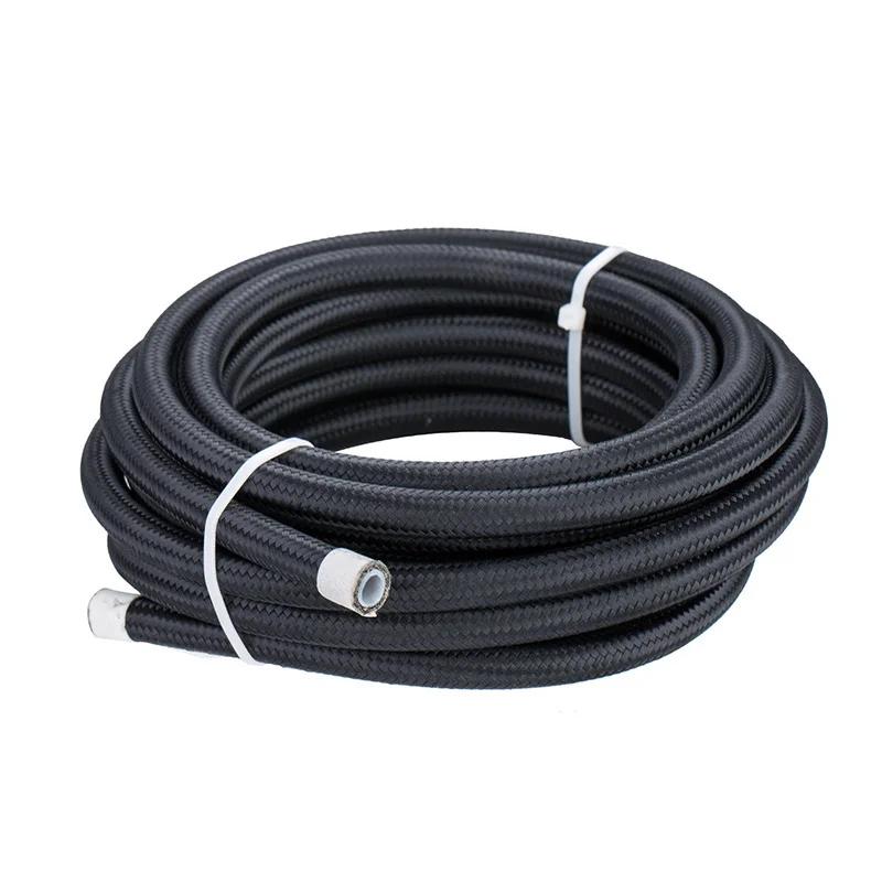 10FT 3M Universal AN4/6/8/10 PTFE Fuel Line Kit Nylon Stainless Steel Braided PTFE Fuel Hose with 8pcs Hose End Fitting Adapters