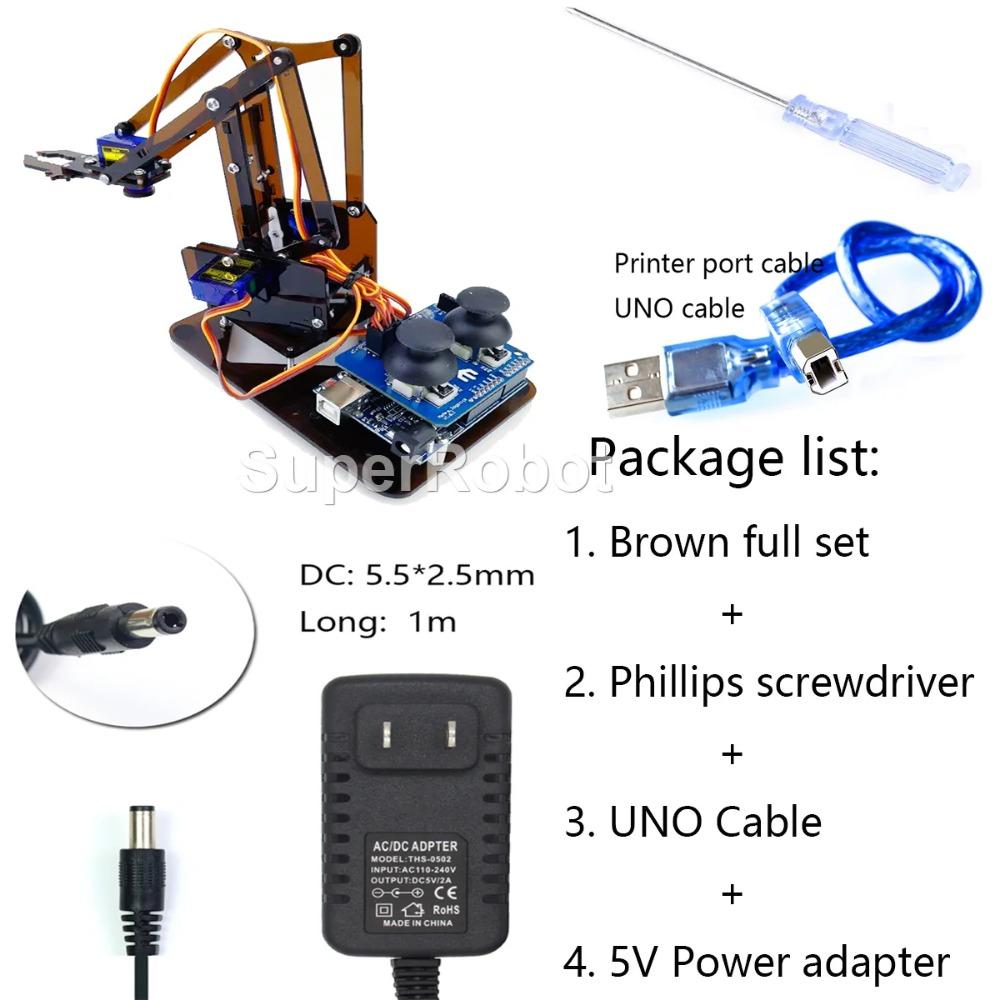 SG90 MG90S 4 Dof Kit Robot Acrilic Mecanic Manipulator Gheară Neasamblat Pentru Arduino Braț Robotic Kit STEAM Programare Braț Robotic