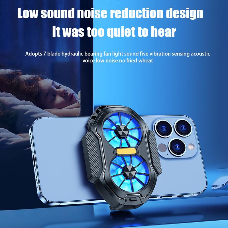 1Pc Game Cooling Backclip Fs01 Dual Fan Rechargeable Mobile Phone Cooler Long Lasting And Stronger Air Cooling