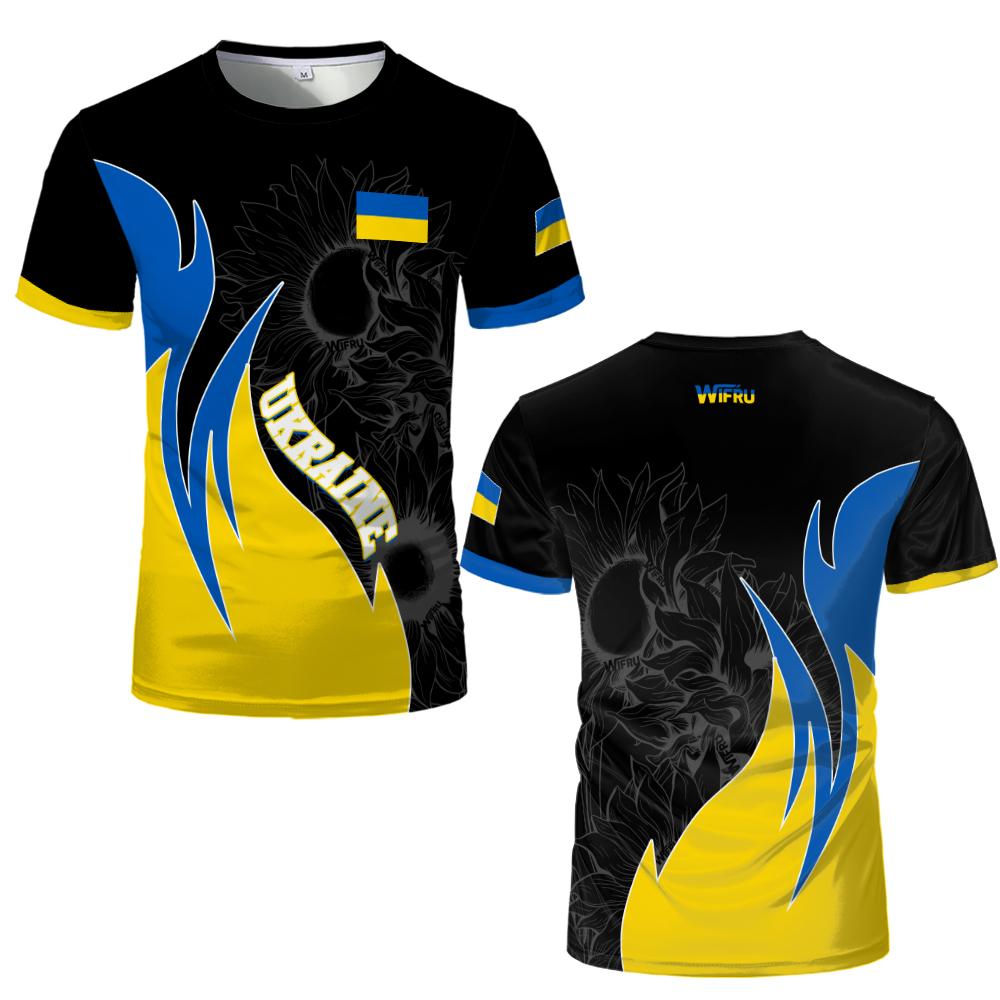 New Ukraine National Flag Graphic Jersey Summer Outdoor Sports Breathable T-shirts Men's and Women's Casual Streetwear
