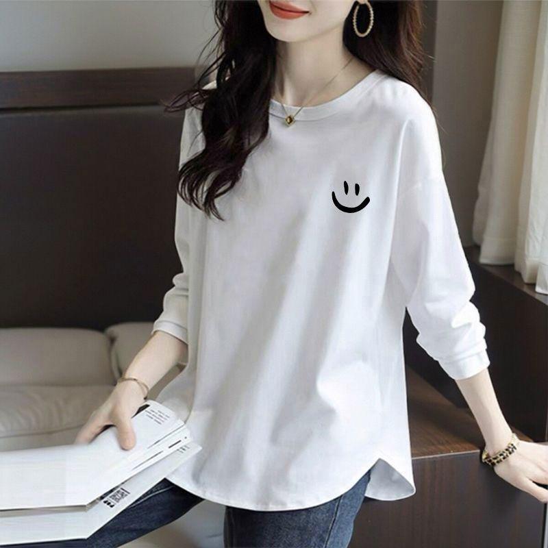 

Plus Size Double-Sided German Velvet Long Sleeve Mid-Length Loose Fit Top with U-Shaped Hem for Autumn/Winter Oversized Loose Fit