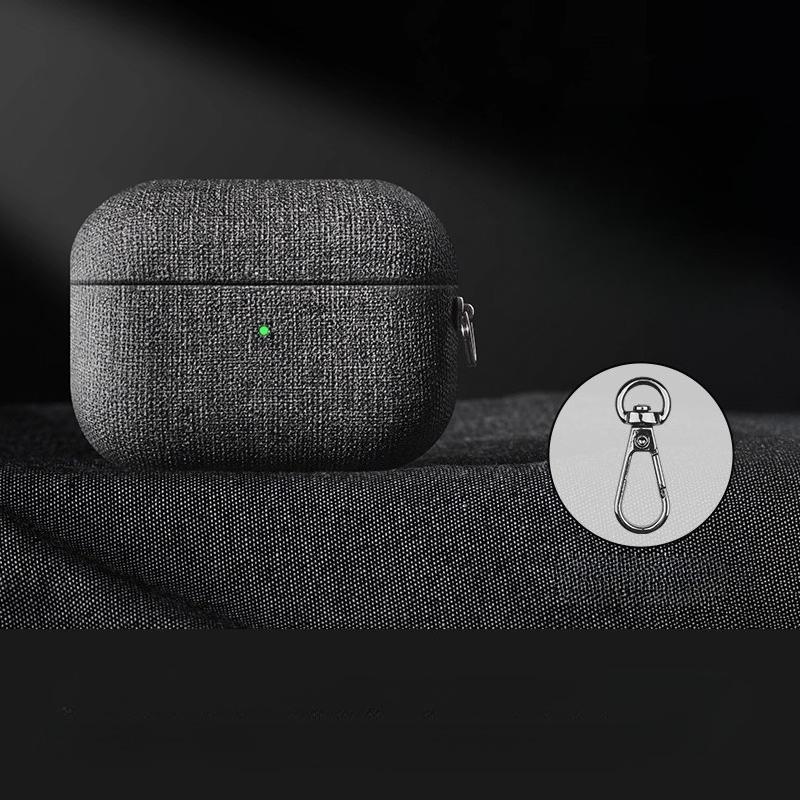 Luxury Real Cloth Fabric Hard Cover for Airpods Pro 3 Pro2 Colorful All Inclusive Earphone Case with Carabiner