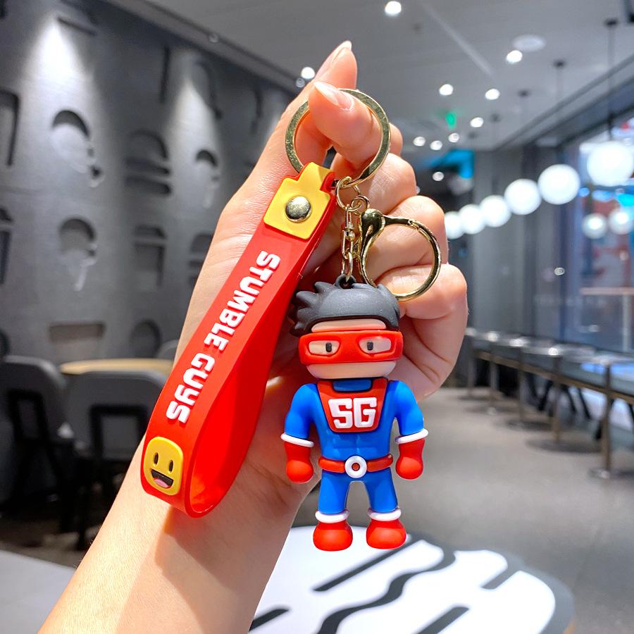 Foreign Trade Tripping Man Keychain Stumble Guys Stumble Car Key Chain Men S And Women S Bag Pendant Accessories Single pack