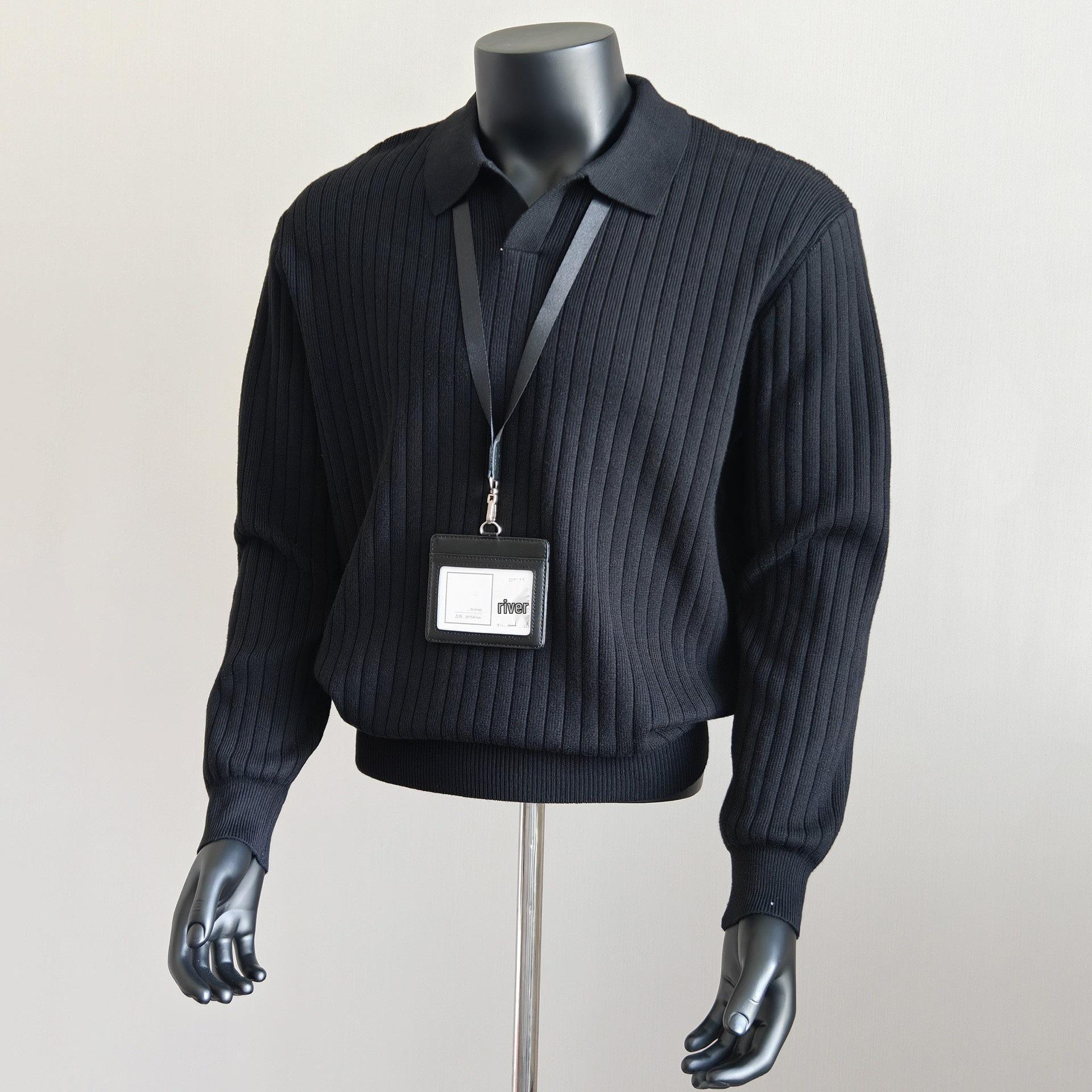 Men s V-neck Seagull Collar Sweater - Autumn/Winter 2025 Fashion, Long Sleeve, Loose Fit Knit 2XL