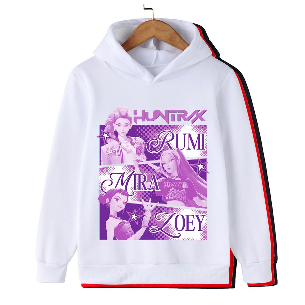 Fall and winter Kpop demon hunter children's hooded sweatshirt cute Kpop demon hunter tiger top Harajuku boys and girls