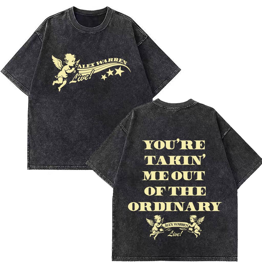 Alex Warren 2026 Tour Graphic Merch Vintage Washed T Shirt Men Women Hip Hop Fashion Tshirts Short Sleeve Cotton Loose T Shirts