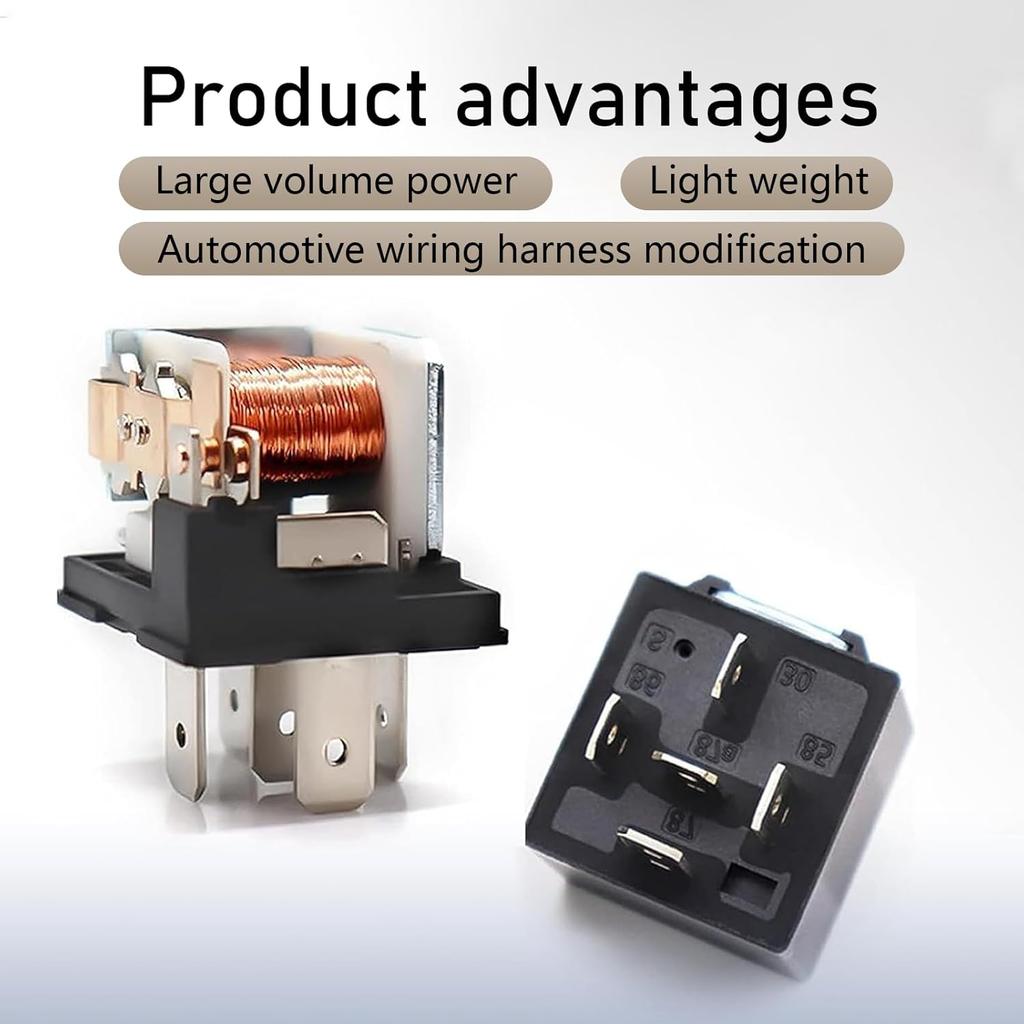 Pack Of 4 Car Starter Relays, 5-Pin 12V Accessory Power, Waterproof Relay Switch, Universal For Most Cars, Trucks And Vans (Black #2)