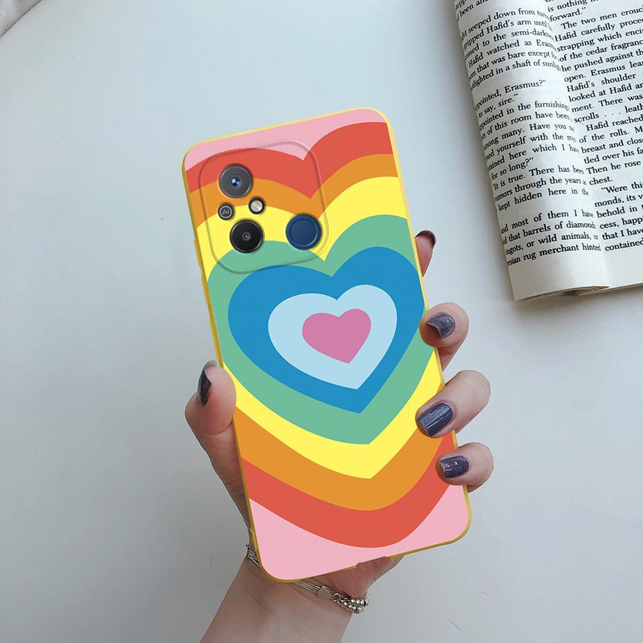 For Xiaomi Redmi 12C Case Cute Love Heart Phone Case Bumper Back Shockproof Soft TPU Cover For Redmi 12C 12 C Case Fundas 6.71''