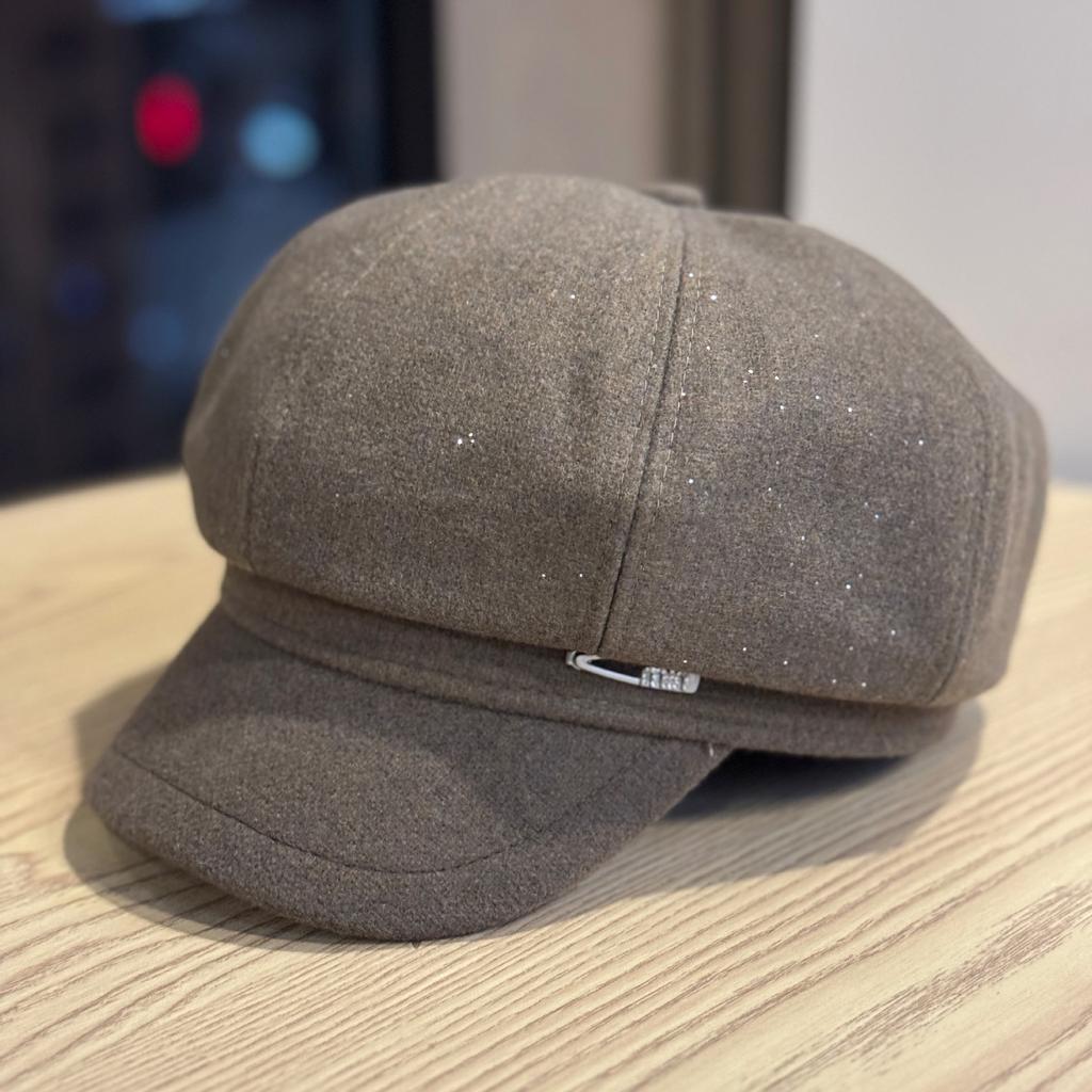 Retro Simple Fashionable Versatile Octagonal Hat for Women Autumn and Winter Painter Hat Newsboy Hat Small Face