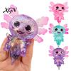 Soft Waxy Fidget Toy Glittery Salamander Squeeze Slow Rebound Stress Reliever Relief with Transparent Glitter Cute Decompression Gift Relaxation Ball
