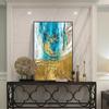 Gold And Blue Abstract Posters and Prints Oil Painting On Canvas Cuadros Pictures On the Wall Art Home Decor for Living Room