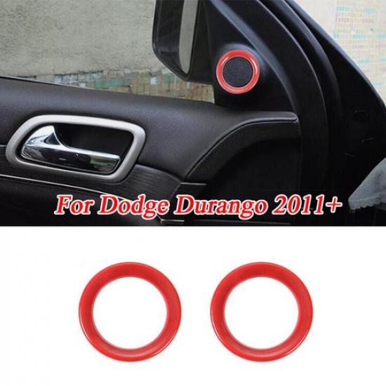 

Red Interior A-pillar Speaker Horn Ring Cover Trim Decor For Dodge Durango 11+