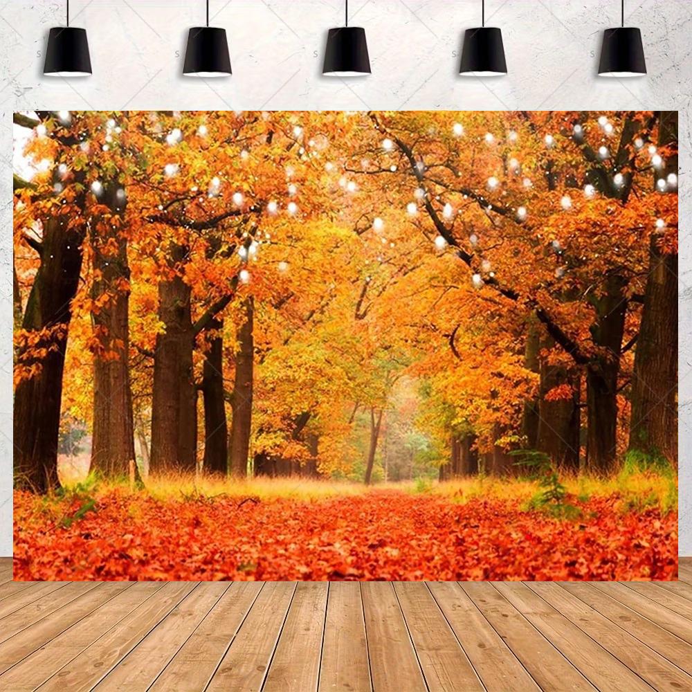 Autumn maple forest themed backdrop for adult birthday party decorations, photo banner, accessories3866