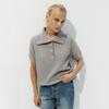 Summer New Collar Hollow Knitted Short Sleeved Sweater Women'S Bubble Sleeve T-Shirt Female Simple Knitted Sweater