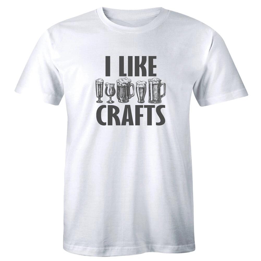 I Like Crafts with Beer Images T-Shirt for Men Gift Idea XL