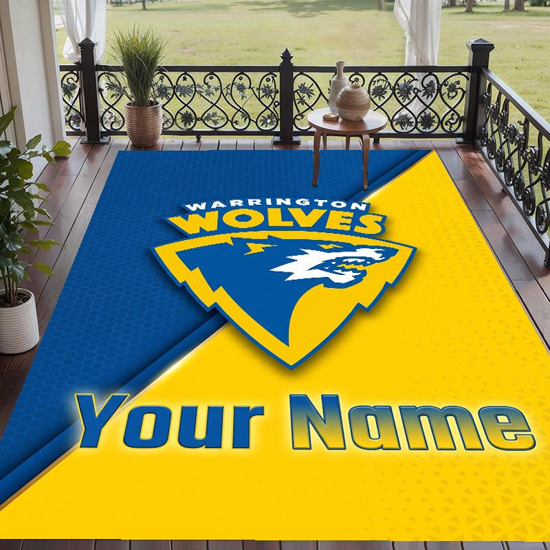 Custom Text Printed Rug Warrington Wolves FC Non Slip Floor Carpet For Home Room Decor