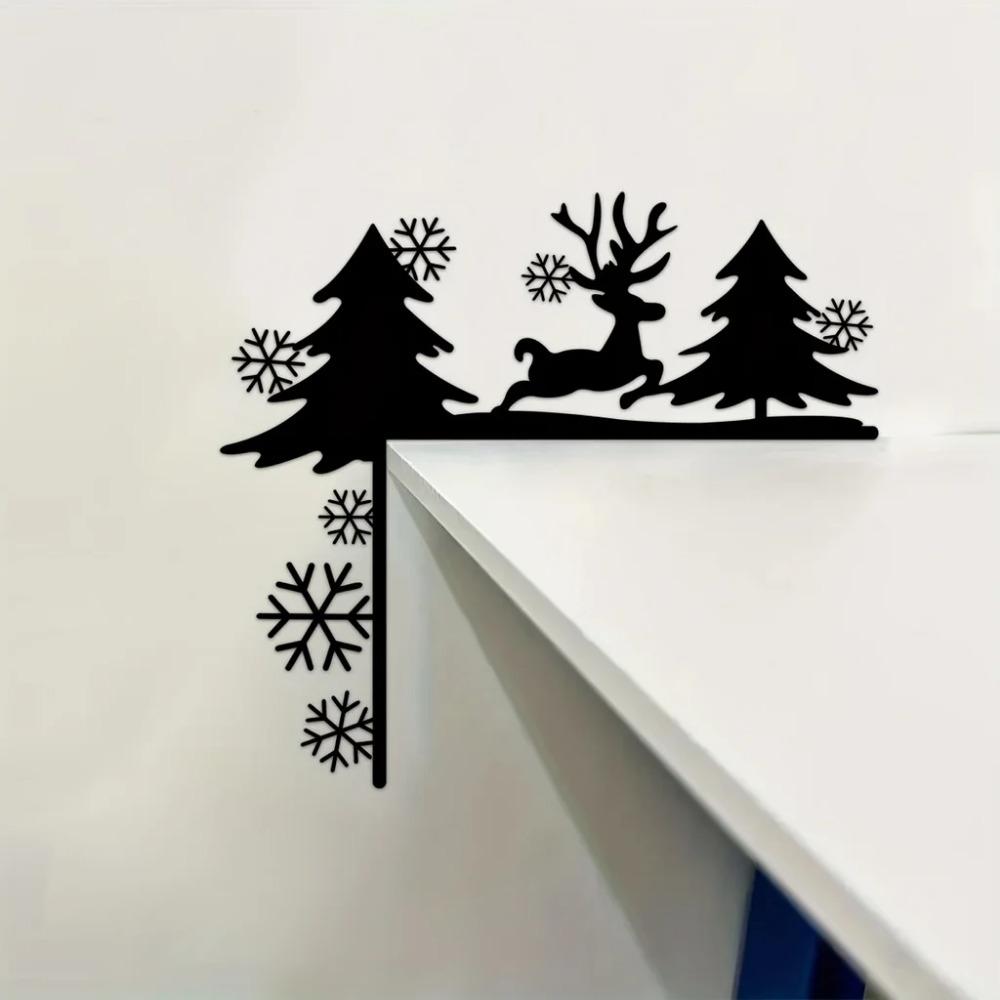 1pc Creative Silhouette Wall Stickers – Decorative Door Corner & Frame Art, Stylish Iron Art for Unique Wall Decoration