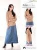 Sleeping Sheep Ribbed Knit Top with Voluminous Plus Sizes High-Neck Sleeves, (LL-3L, Beige)