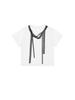 Soltipebeul Lace Scarf Printing Top [White]