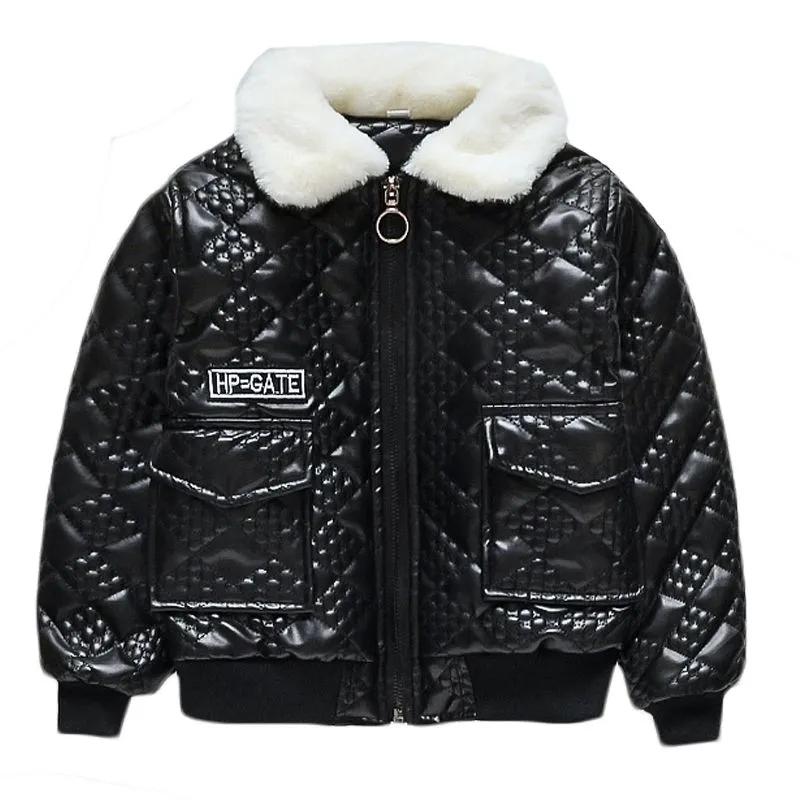 Boys Boys Plus Velvet Thick Leather Jacket Outer Jacket
