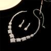 Temperament Luxury Rhinestone Necklace Earrings Two-piece Set
