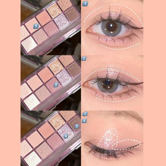 Eyeshadow Palette Flash Shiny Low Saturation 10-color Eyeshadow Palette for Autumn