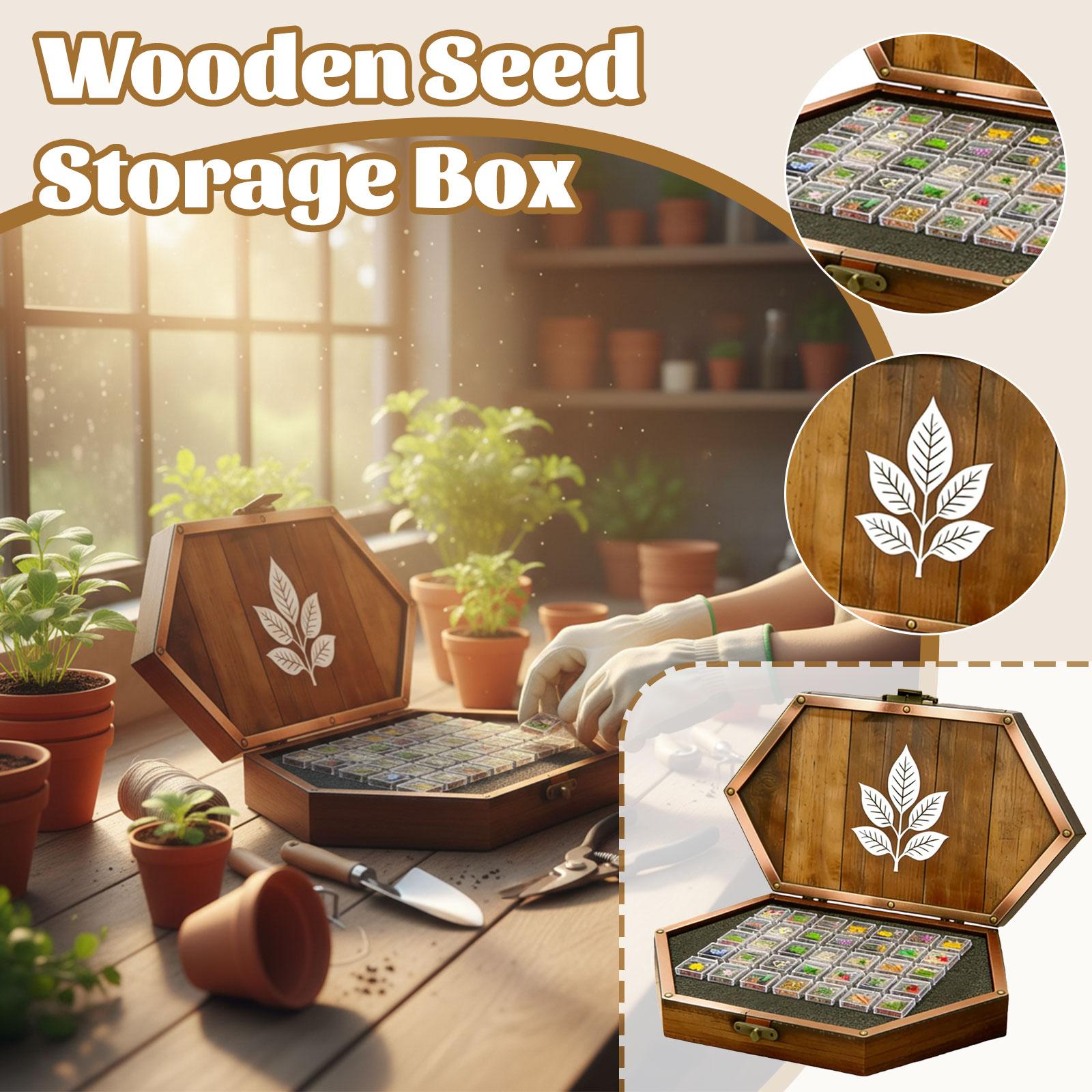 Wooden Seed Storage Box - Suitable For Gardening Planting And Storing Craft Beads And Parts One Size 3890₽