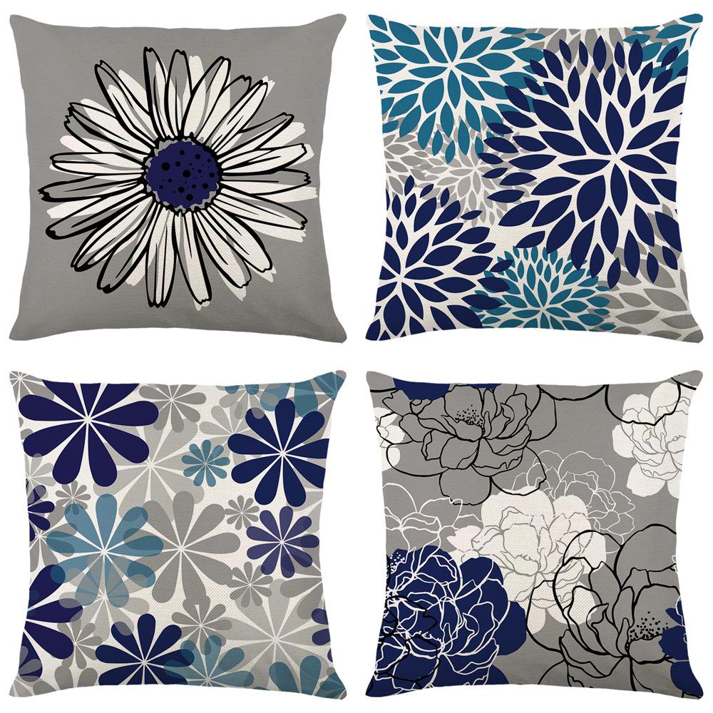 Wasserdichte, schmutzabweisende und ölabweisende Kissenbezüge, bedruckte Polyester- und Leinenkissen, Wohnzimmer Heimsofa Kissen