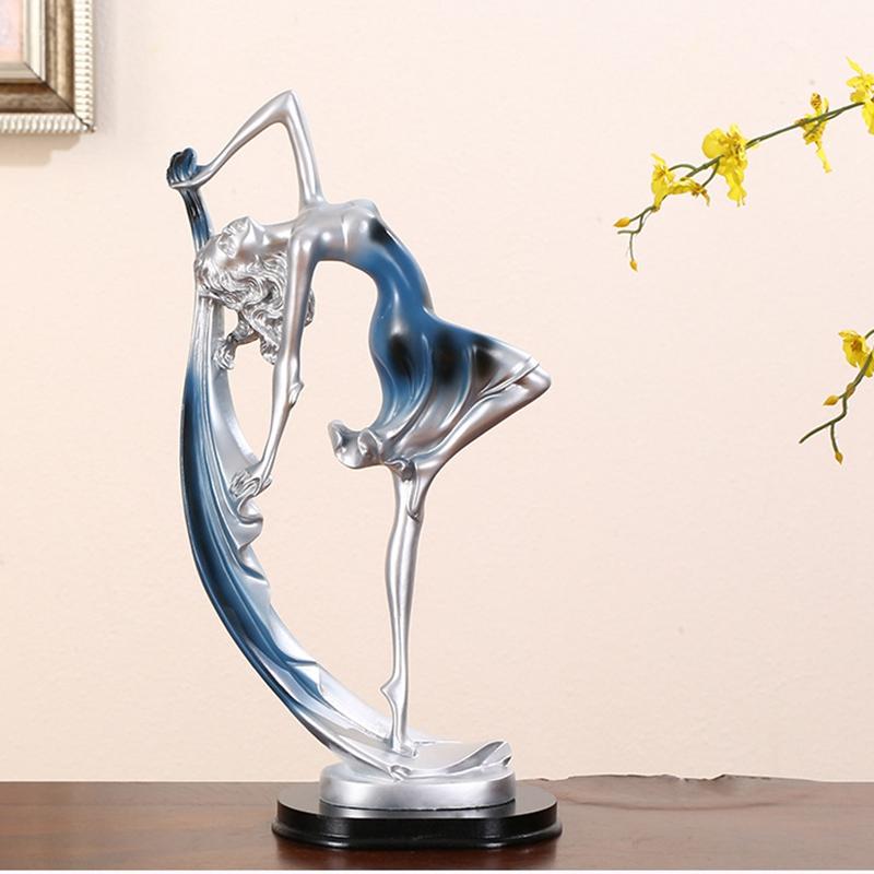 

Семейные фигурки, милые танцоры, украшения для дома, креативные поделки с животными, аксессуары для домашнего декора, свадебный подарок для влюбленных 23cm синий