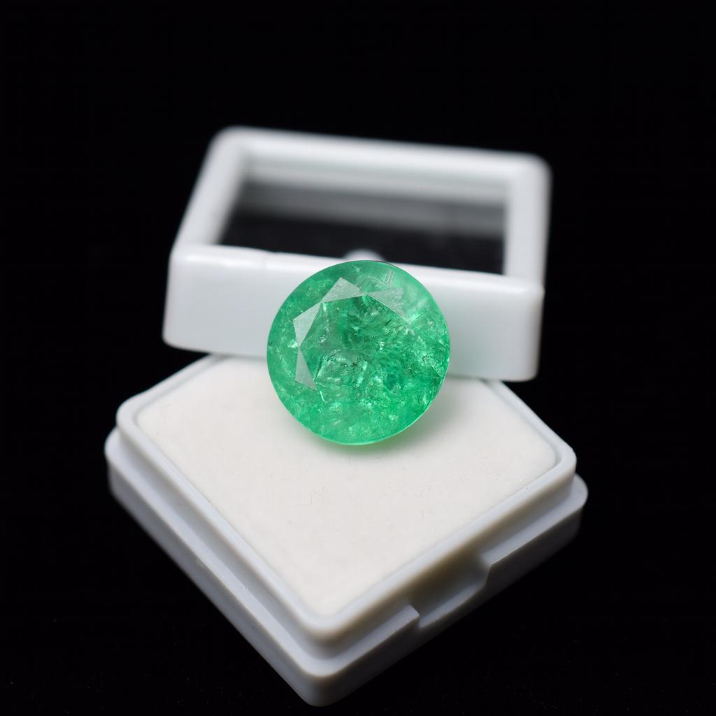 Zambian 40 Ct Round Shape NATURAL Green Emerald Loose Gemstone