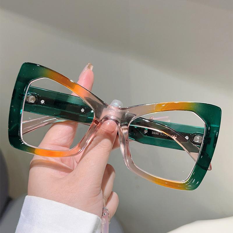Oversized Butterfly Shaped Glasses Women  New Fashion Blue Light Blocking Optical Frames Cute Candy Color Rim Eyewear
