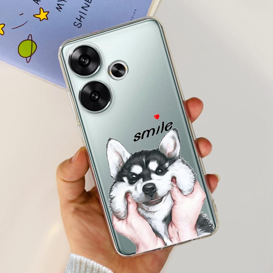 

For Xiaomi Redmi 13 Case Cute Cat Painted Cover Clear Silicone Soft Slim Phone Case For Xiaomi Redmi 13 Redmi13 Back Cover Coque Xiaomi Redmi 13
