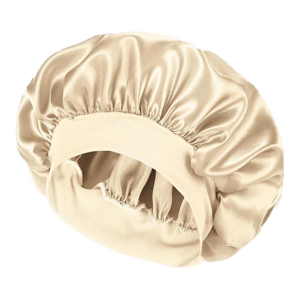 Grenzüberschreitende Elastische Satin-Schlafmütze mit breiter Krempe für Haarpflege und Wochenbettgebrauch für Frauen