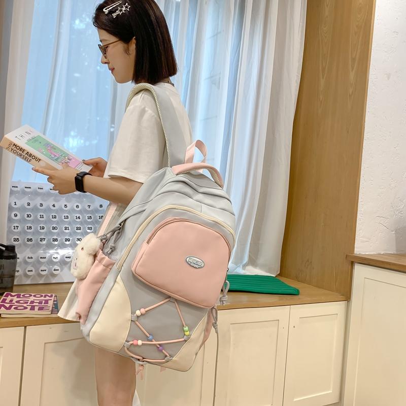 Женская школьная сумка с цветными блоками — фото 19