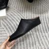 Fashion Elegant Soft Leather Mules Slippers Women Square Toe Inner Height Wedge Slide Sandals Summer Cozy Beach Designer Shoes for Women