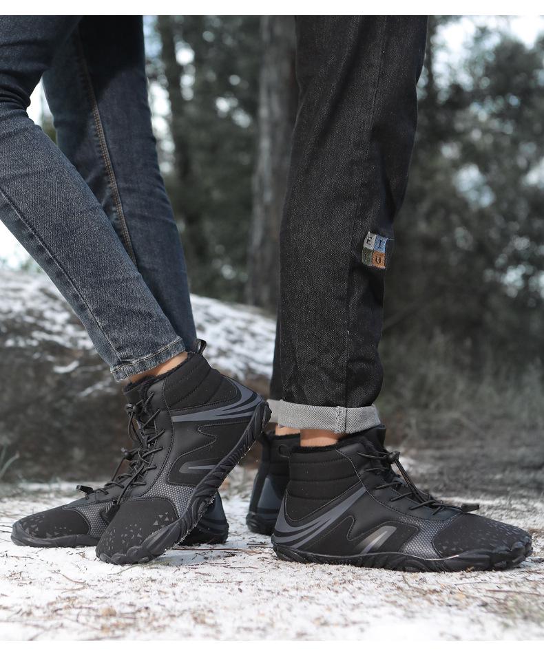 Men's and Women's Mid-Cut Winter Snow Boots - Fashionable, Warm, Plus Velvet Short Boots for Couples