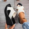 Women’s Large Size Open Toe High Heel Roman Sandals, Platform Wedge Summer Slip-On Shoes