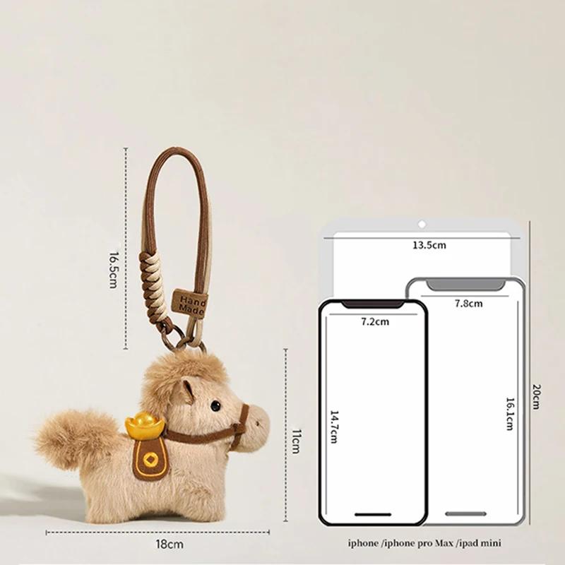 Plush Pony Pendants Cute Lucky Cotton Dolls School Bag Pendants Soft Filling Dolls Couple Keychain Christmas Gifts