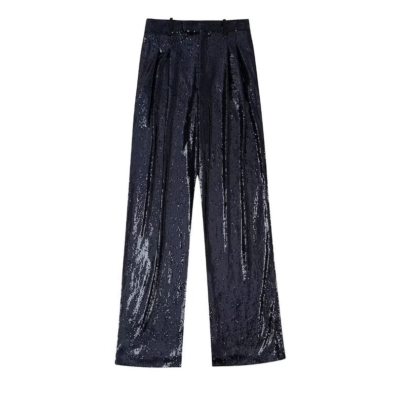 

Women s Clothing Beads Decoration Tuxedo Collar Skinny Pants Suit Outwear Long pants XS