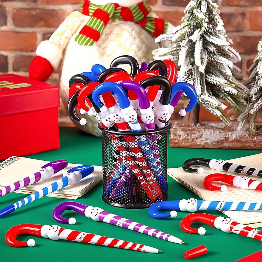 6/11pcs Christmas Pens,Christmas Snowman Ballpoint Pens,Snowman Umbrella Cane Pen for Office Christmas Party Prize Gift Supplies