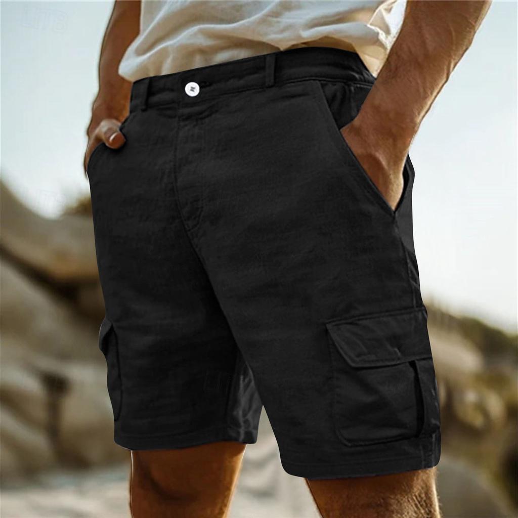 Men's Multi-pocket Work Pants Straight Five-inch Pants