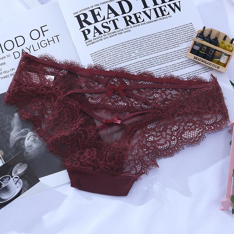 Couples Dating Low Waist Erotic Seductive Perspective Pure Desire Lace Cross Strap Bow Sexy Women's Triangle Pants
